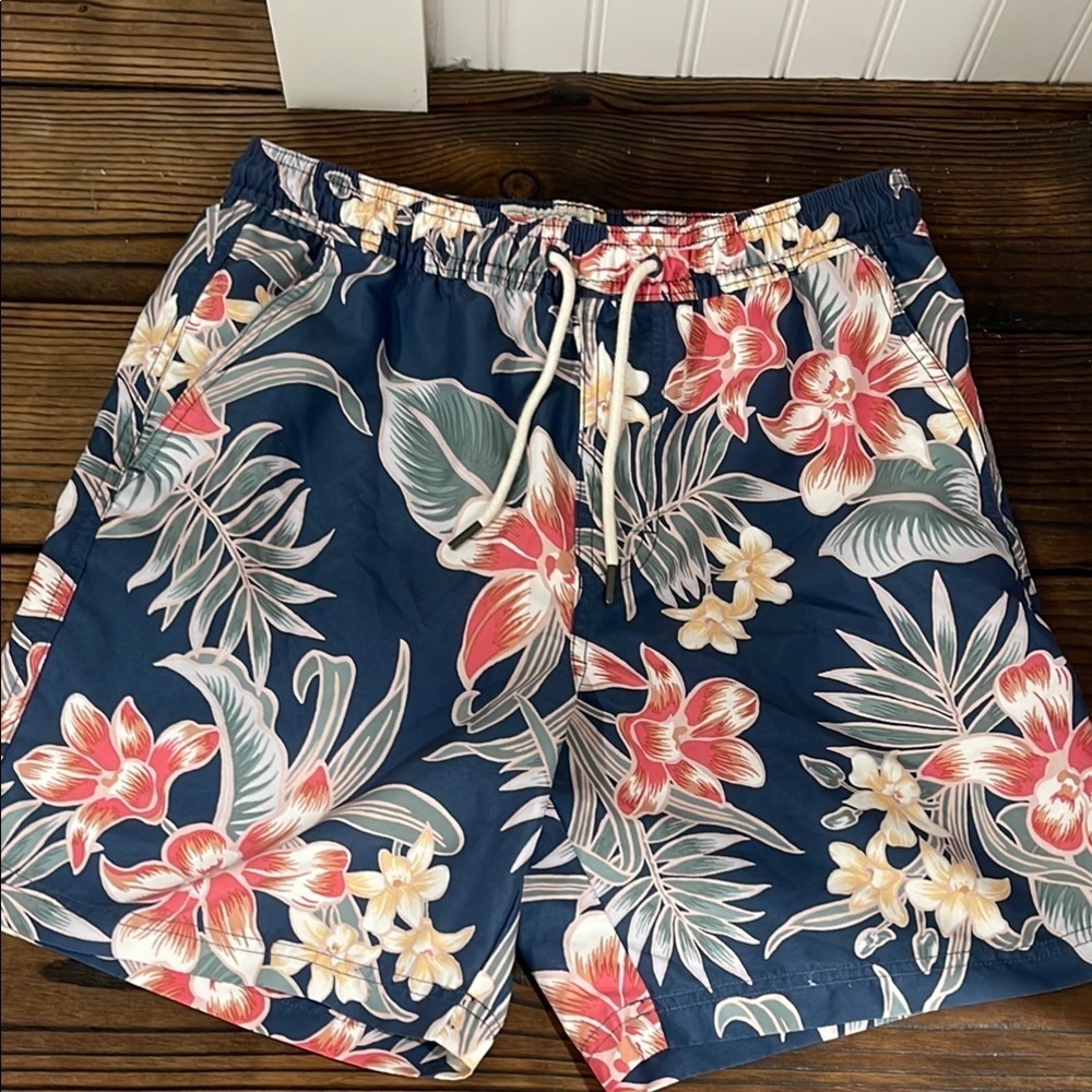 American Eagle Outfitters Blue and Red Board Shorts